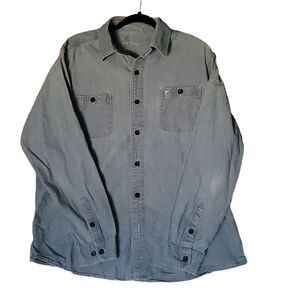 Men's Carhartt Long Sleeve Blue Denim Shirt Size XL Button Down Button Pockets